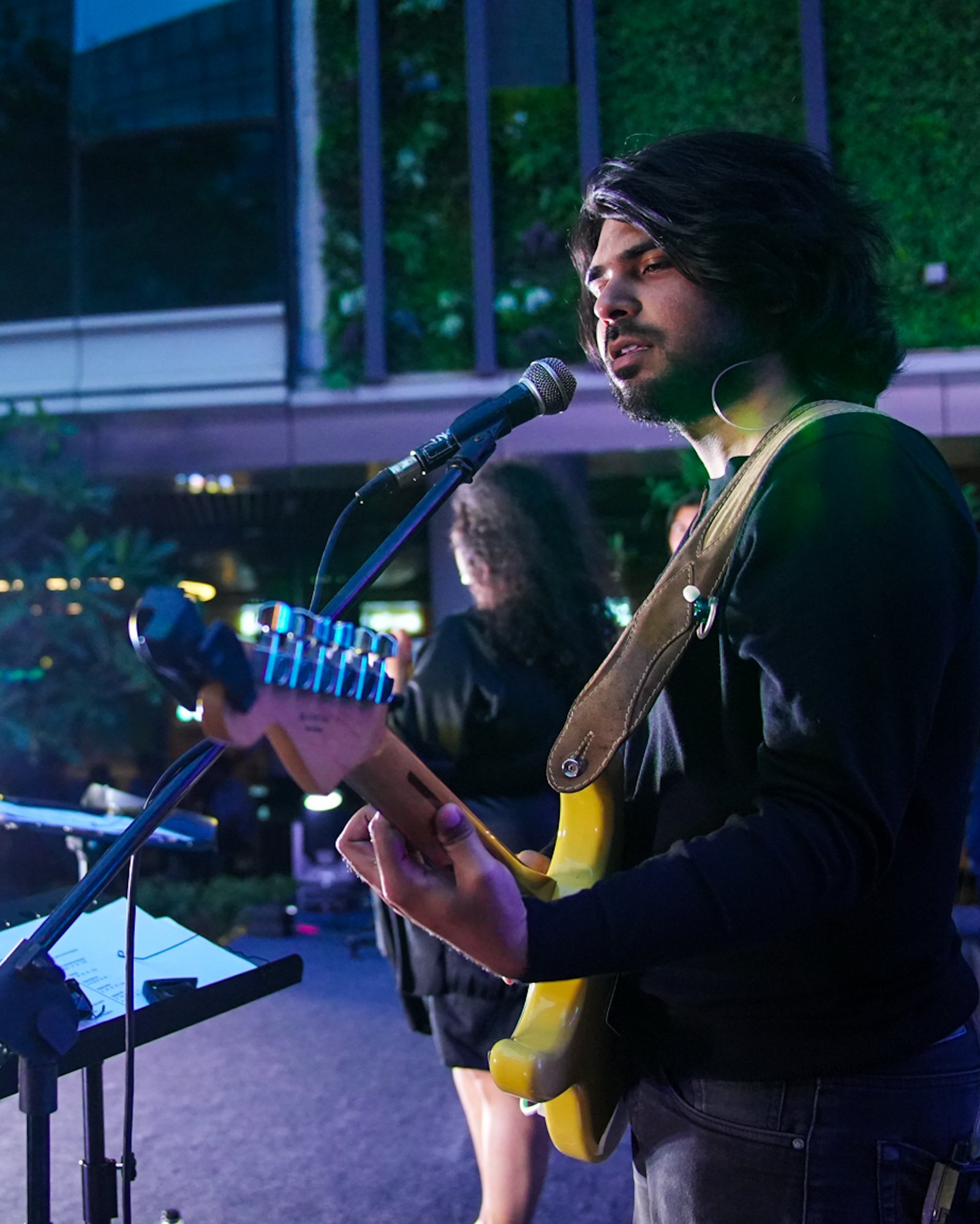 Practice shot with sheet music